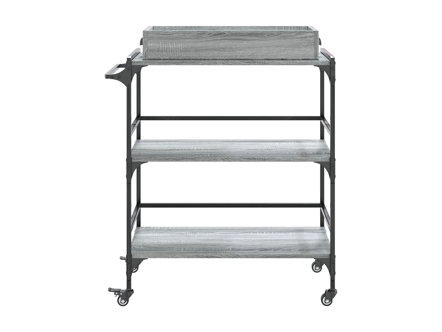 Chariot de cuisine sonoma gris 81,5x41x92,5cm bois d'ingénierie