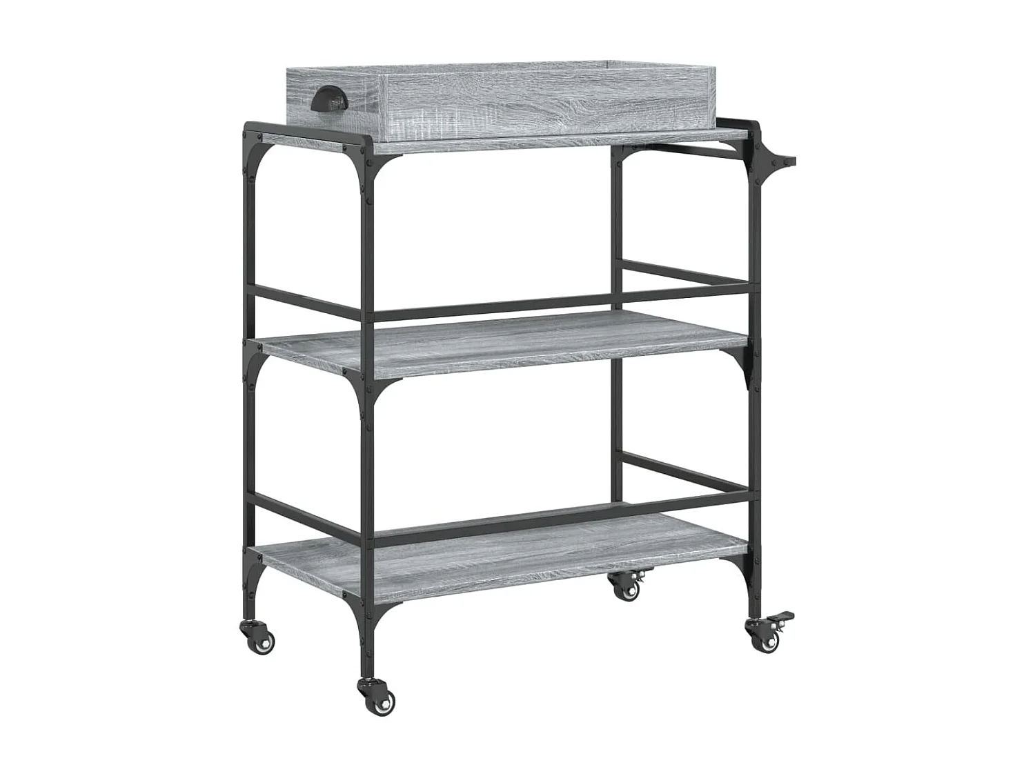 Chariot de cuisine sonoma gris 81,5x41x92,5cm bois d'ingénierie