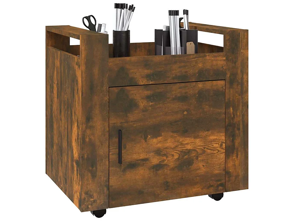 Bureaukastje 60x45x60 cm bewerkt hout gerookt eikenkleurig