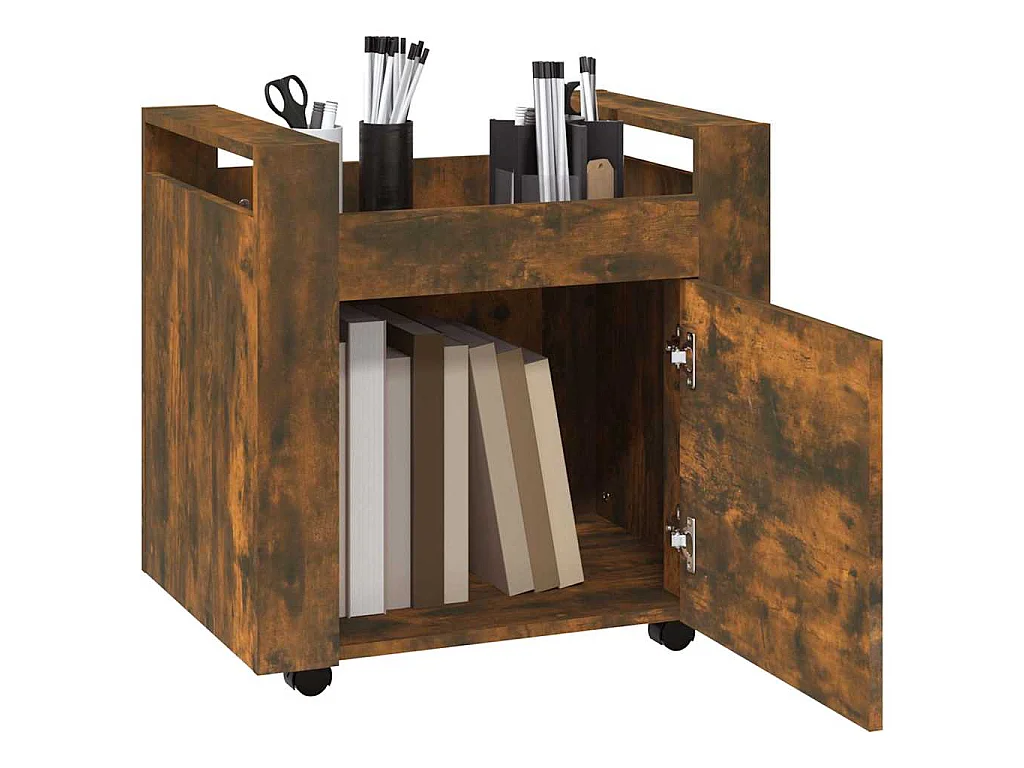 Bureaukastje 60x45x60 cm bewerkt hout gerookt eikenkleurig