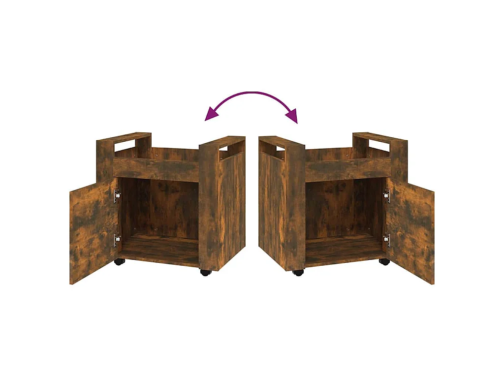 Bureaukastje 60x45x60 cm bewerkt hout gerookt eikenkleurig