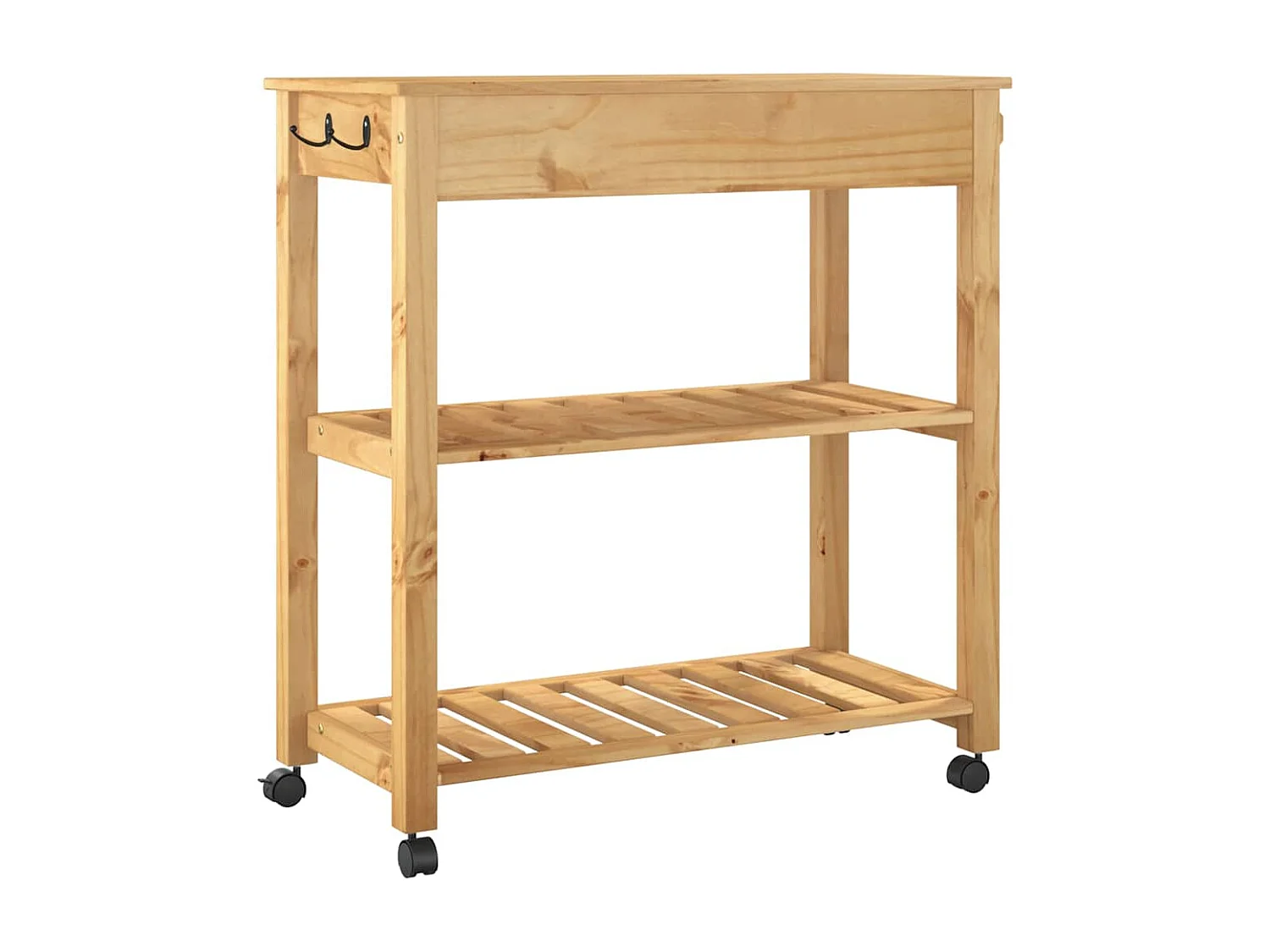 Chariot de cuisine MONZA 84x40x88,5 cm bois massif de pin