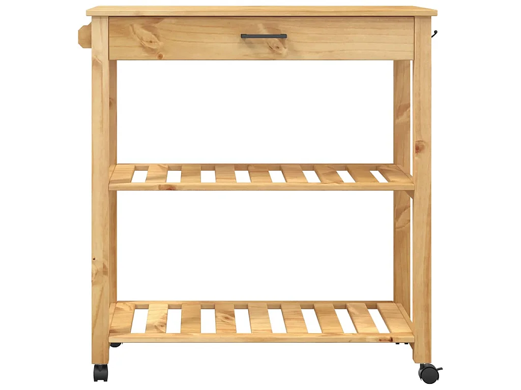 Carrello da Cucina MONZA 84x40x88,5 cm in Legno Massello di Pino