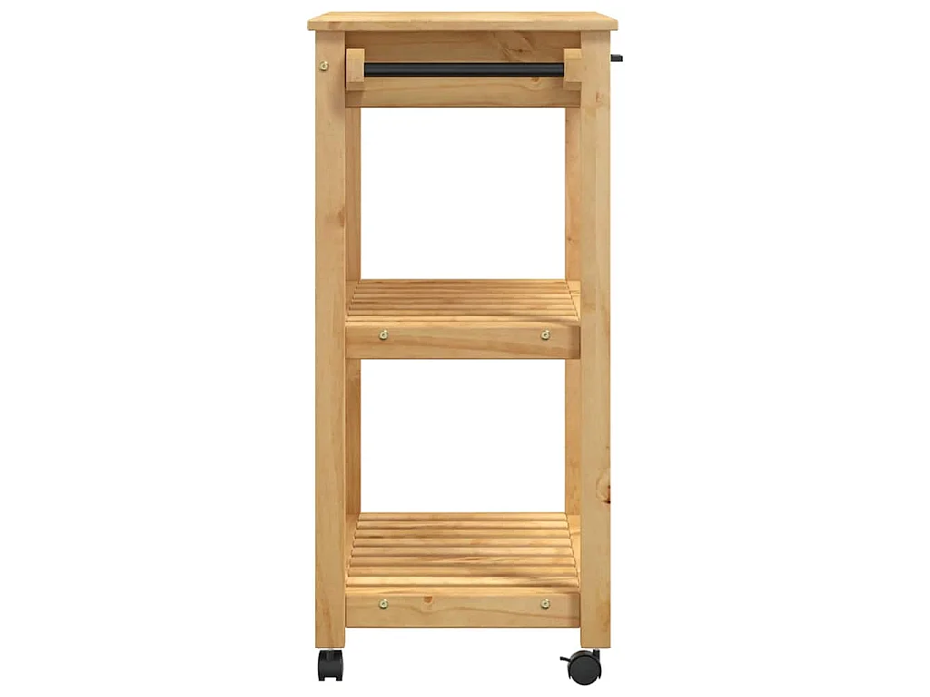 Carrello da Cucina MONZA 84x40x88,5 cm in Legno Massello di Pino
