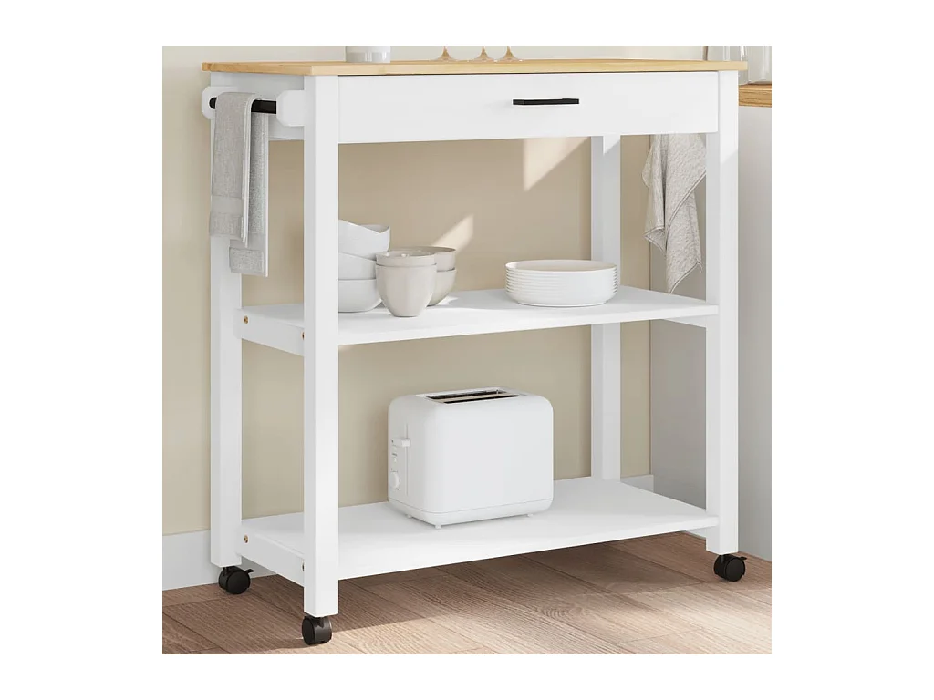 Chariot de cuisine MONZA 84x40x90 cm bois massif de pin