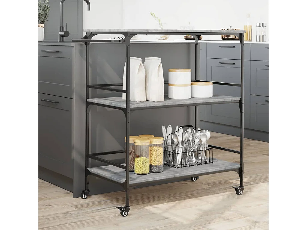 Küchenwagen Grau Sonoma 100,5x50x105 cm Holzwerkstoff