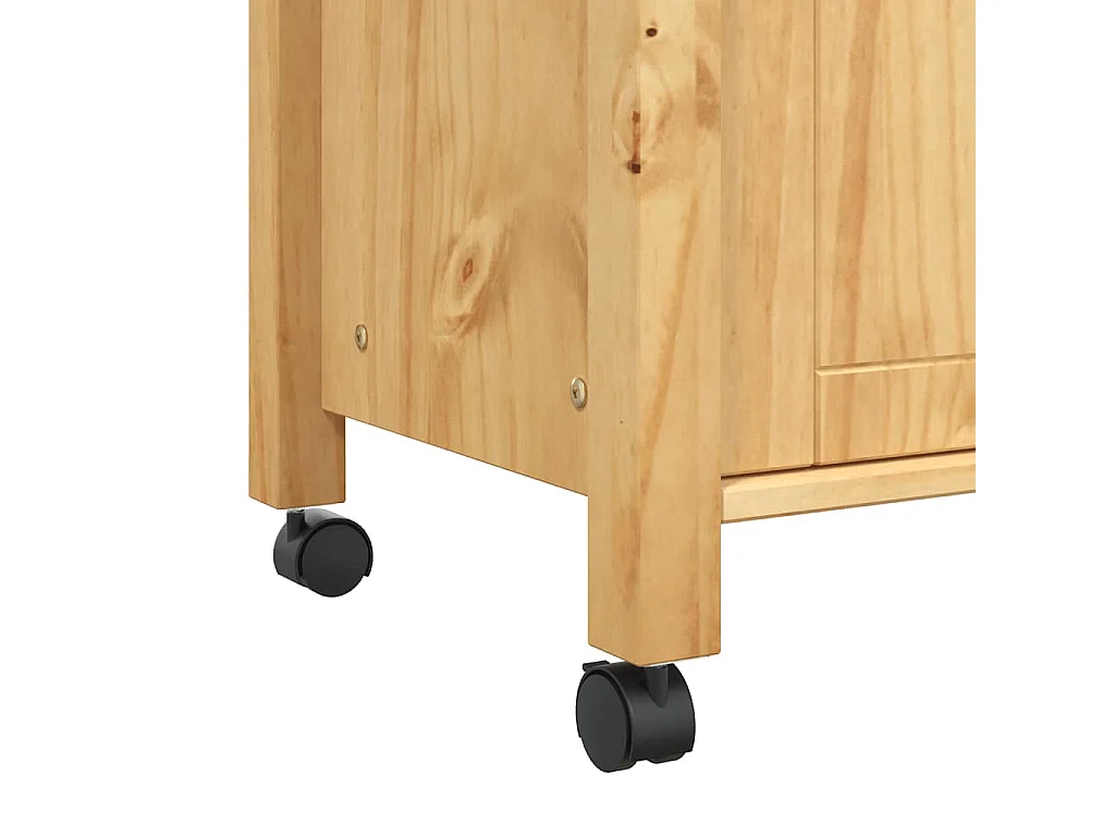 Chariot de cuisine MONZA 84x40x88,5 cm cire de miel bois massif de pin