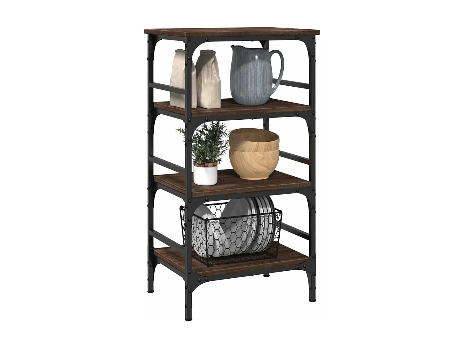 Küchenwagen Braun Eichen-Optik 45x35x89,5 cm Holzwerkstoff