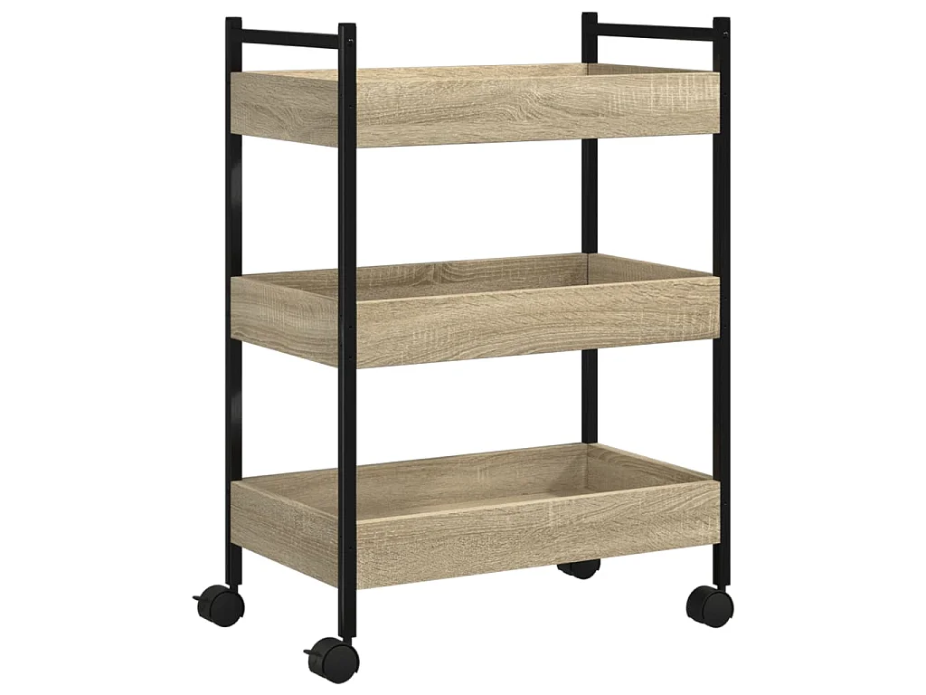 Carrello da Cucina Rovere Sonoma 50x30x70 cm Legno Multistrato