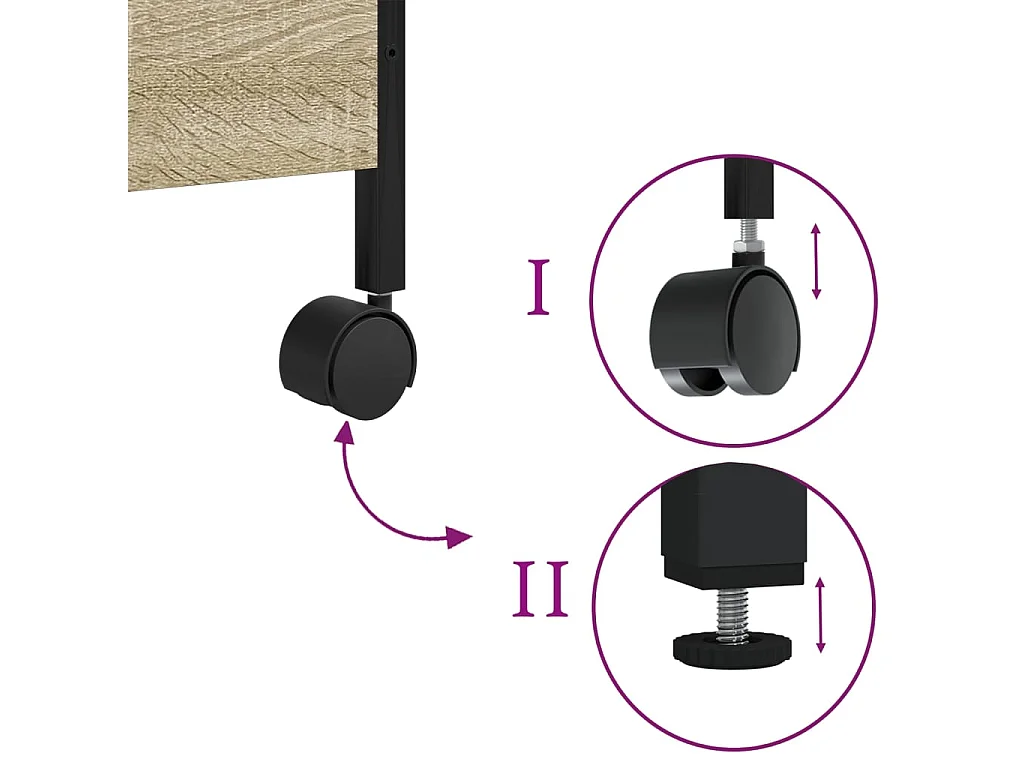 Carrello da Cucina Rovere Sonoma 50x30x70 cm Legno Multistrato