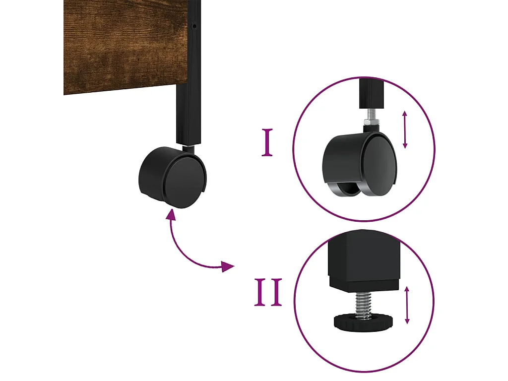 Keukentrolley 50x30x70 cm bewerkt hout gerookt eikenkleurig