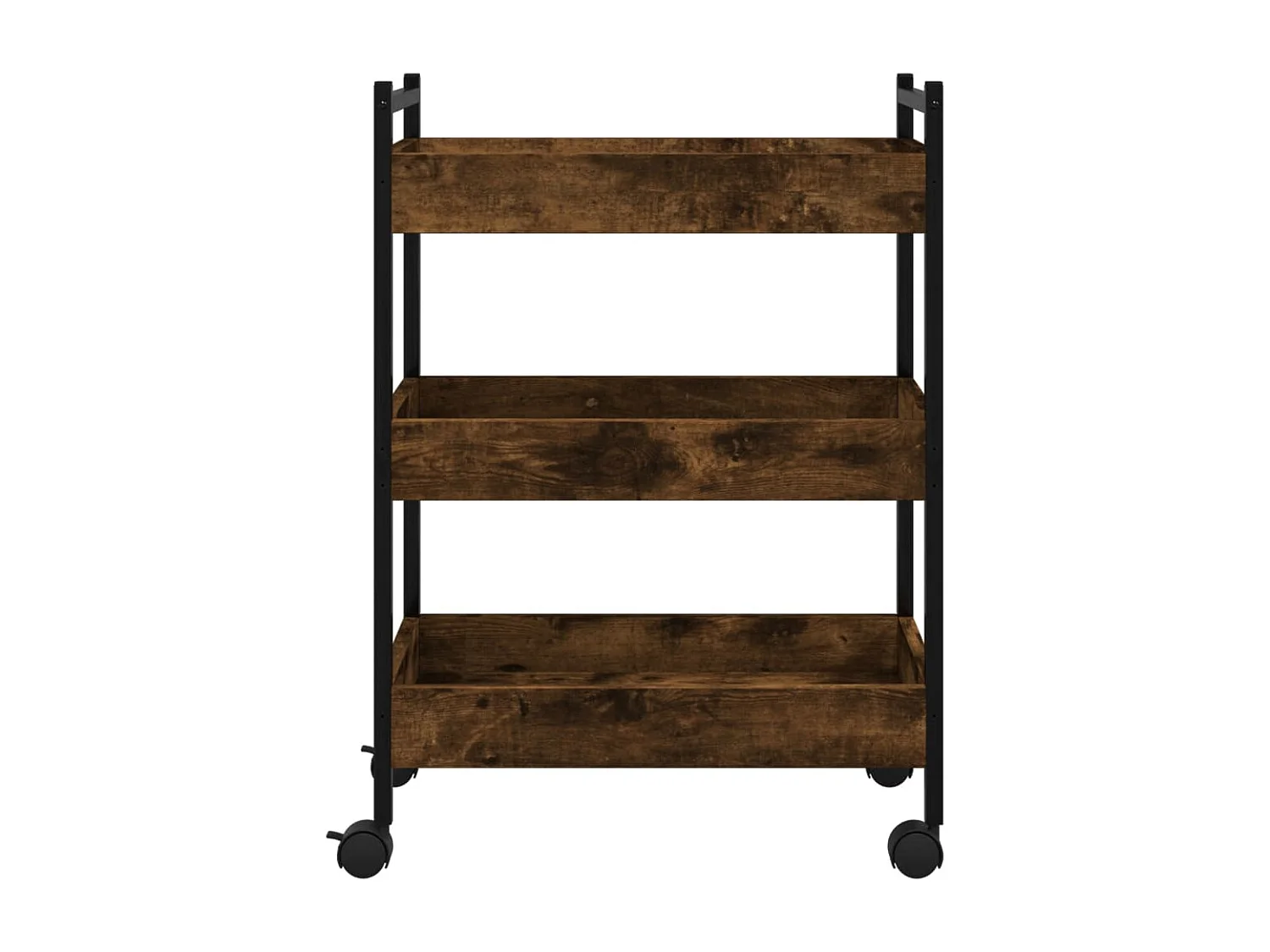 Chariot de cuisine chêne fumé 50x30x70 cm bois d'ingénierie