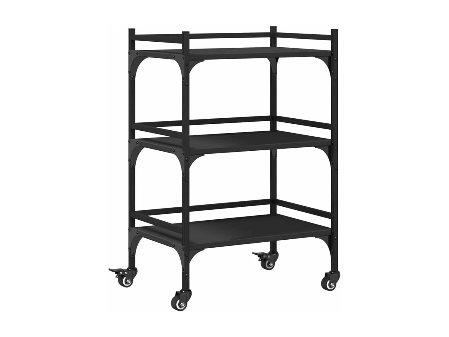 Carrito de cocina madera de ingeniería negro 50x35x75,5 cm