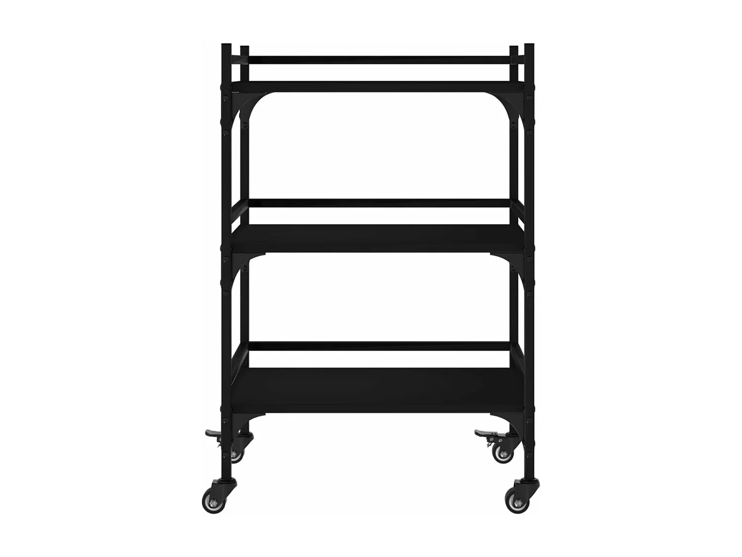 Carrito de cocina madera de ingeniería negro 50x35x75,5 cm