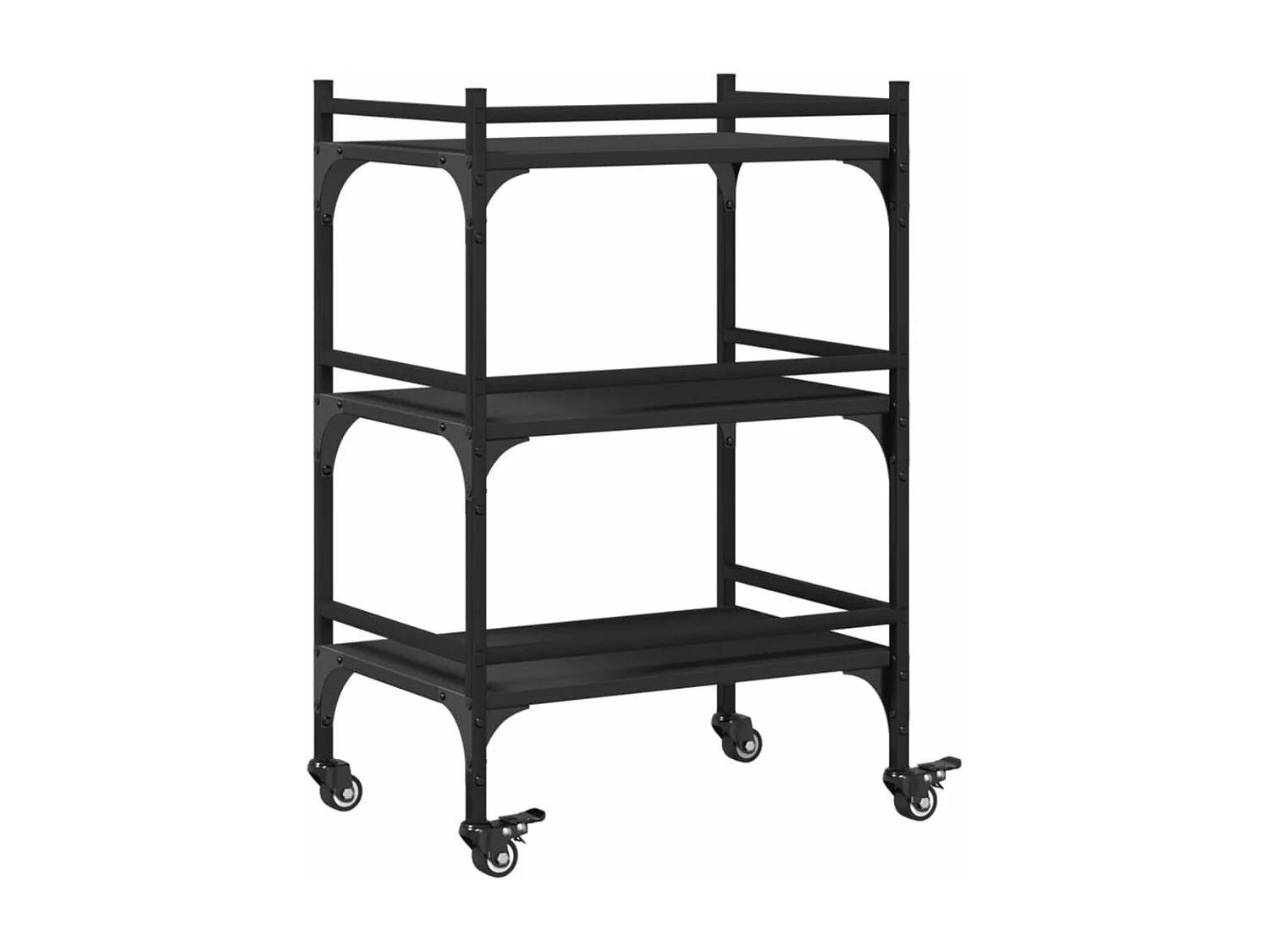Carrito de cocina madera de ingeniería negro 50x35x75,5 cm