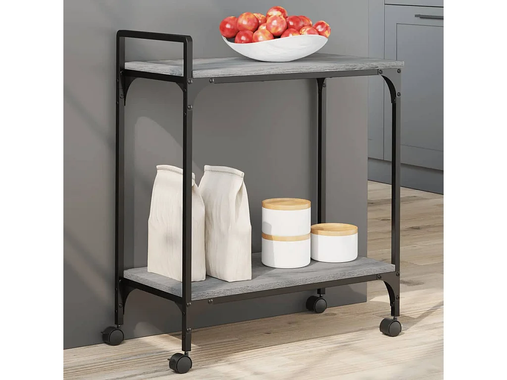 Keukentrolley 60,5x31x72,5 cm bewerkt hout grijs sonoma eiken