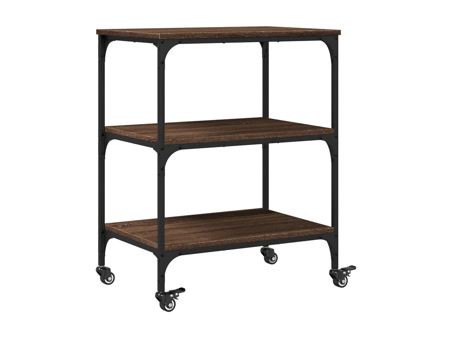 Küchenwagen Braun Eichen-Optik 60x41x76 cm Holzwerkstoff