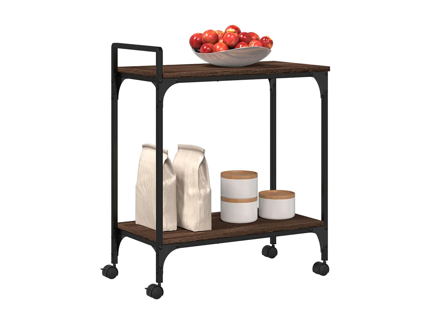 Keukentrolley 60,5x31x72,5 cm bewerkt hout bruin eikenkleurig