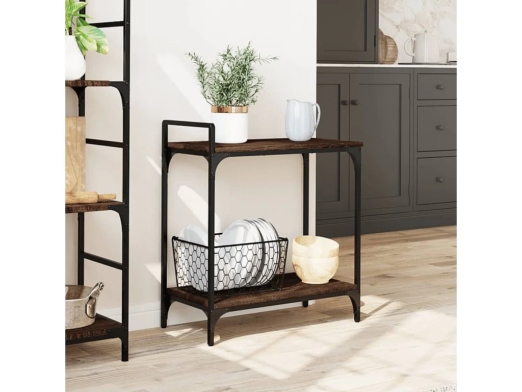 Chariot de cuisine chêne marron 60,5x31x72,5 cm bois ingénierie