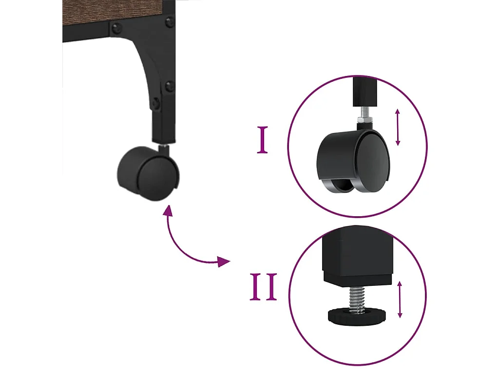 Chariot de cuisine chêne marron 60,5x31x72,5 cm bois ingénierie