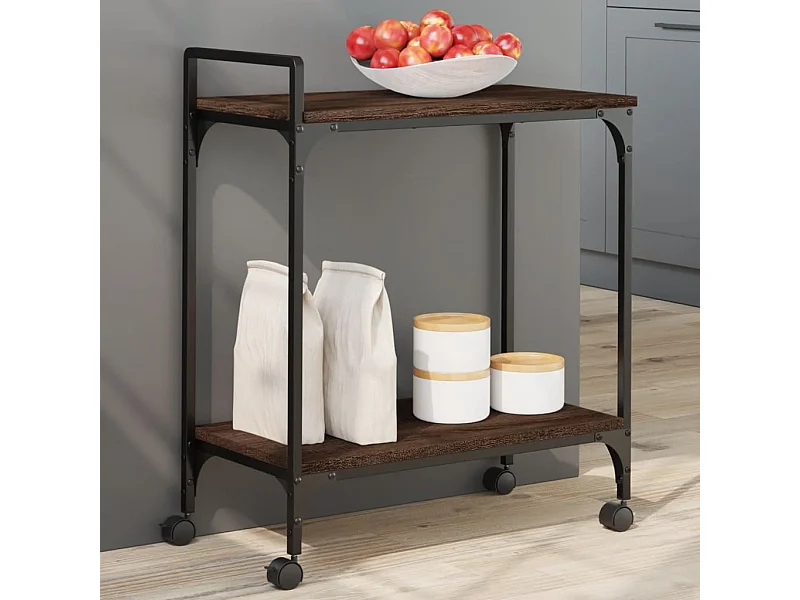 Chariot de cuisine chêne marron 60,5x31x72,5 cm bois ingénierie