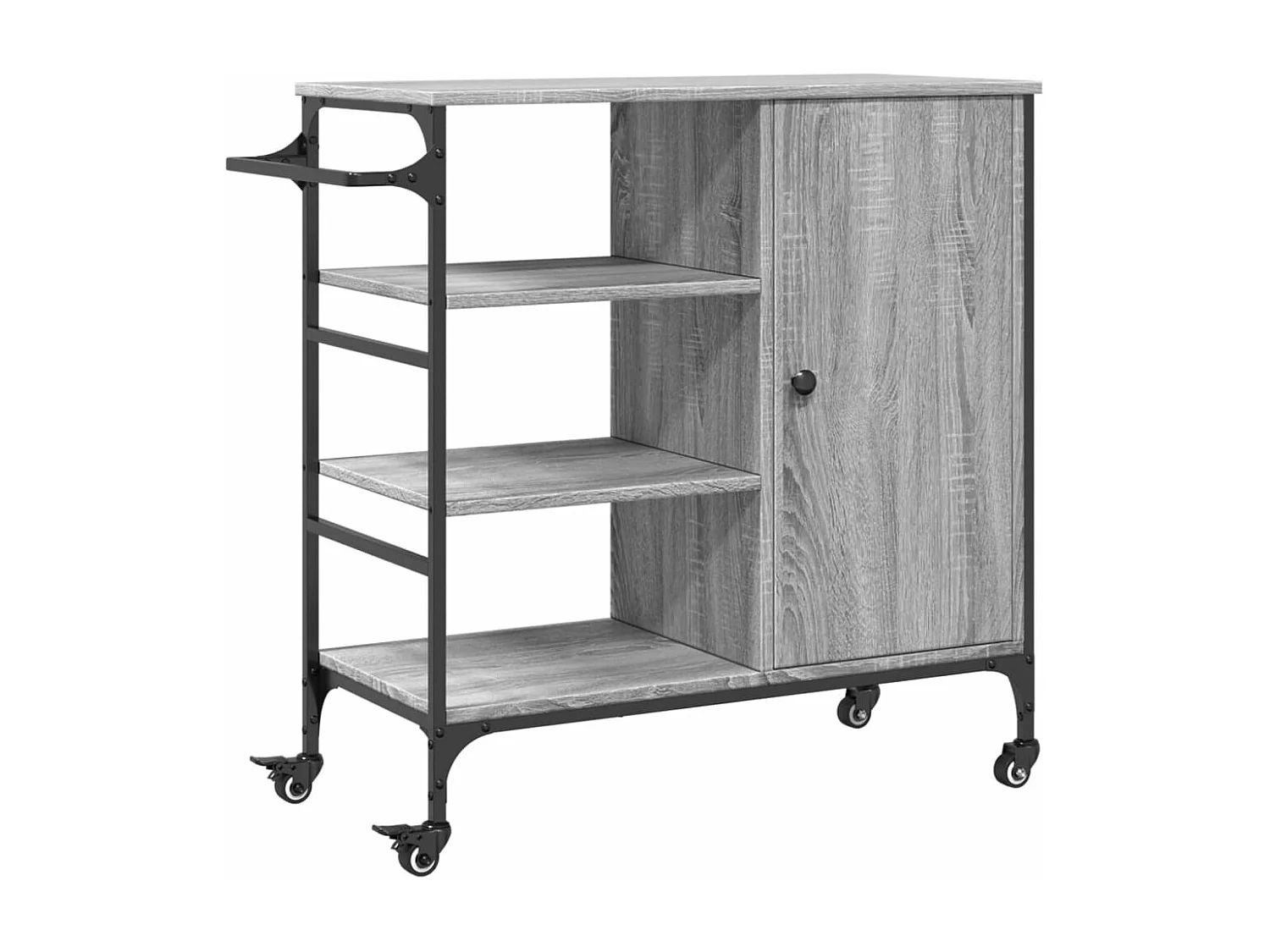 Carrello da Cucina Grigio Sonoma 87,5x38,5x84,5 cm Multistrato