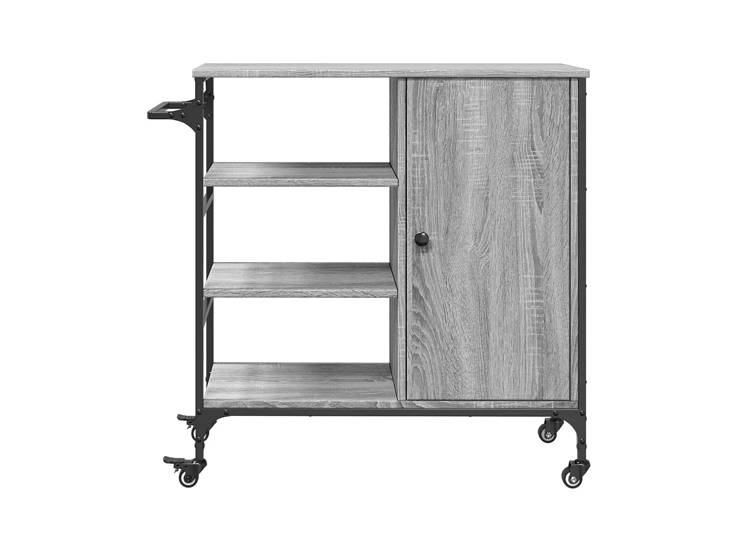 Keukentrolley 87,5x38,5x84,5 cm bewerkt hout grijs sonoma eiken