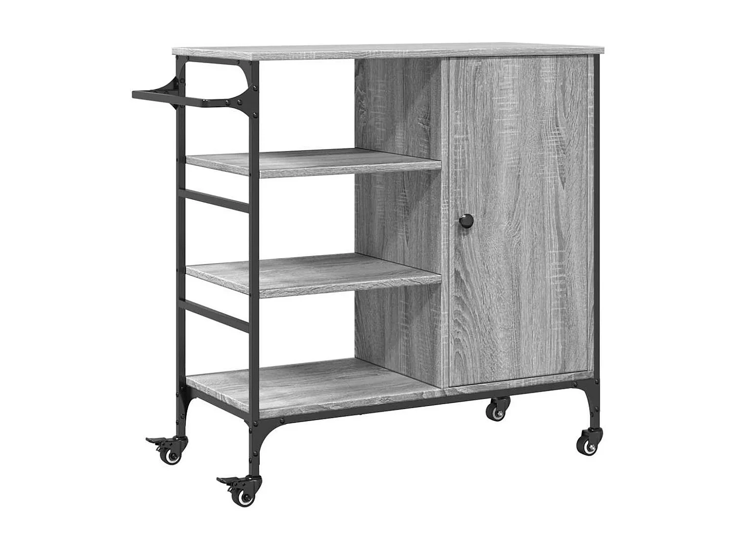 Wózek Kuchenny Vintage Szary Sonoma 87,5x38,5x84,5cm Z Drewna Inżynieryjnego