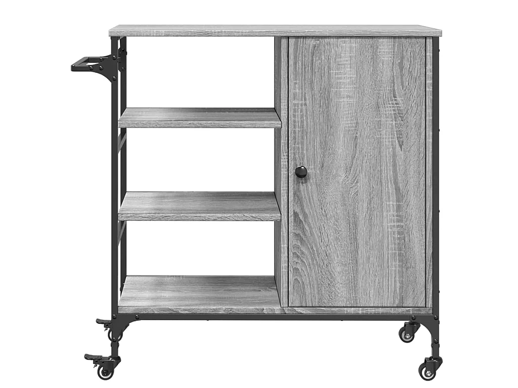 Wózek Kuchenny Vintage Szary Sonoma 87,5x38,5x84,5cm Z Drewna Inżynieryjnego