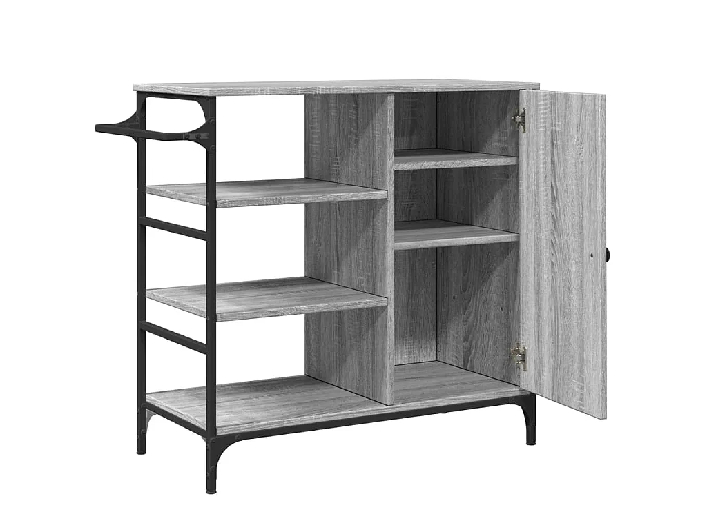 Chariot de cuisine sonoma gris 87,5x38,5x84,5cm bois ingénierie