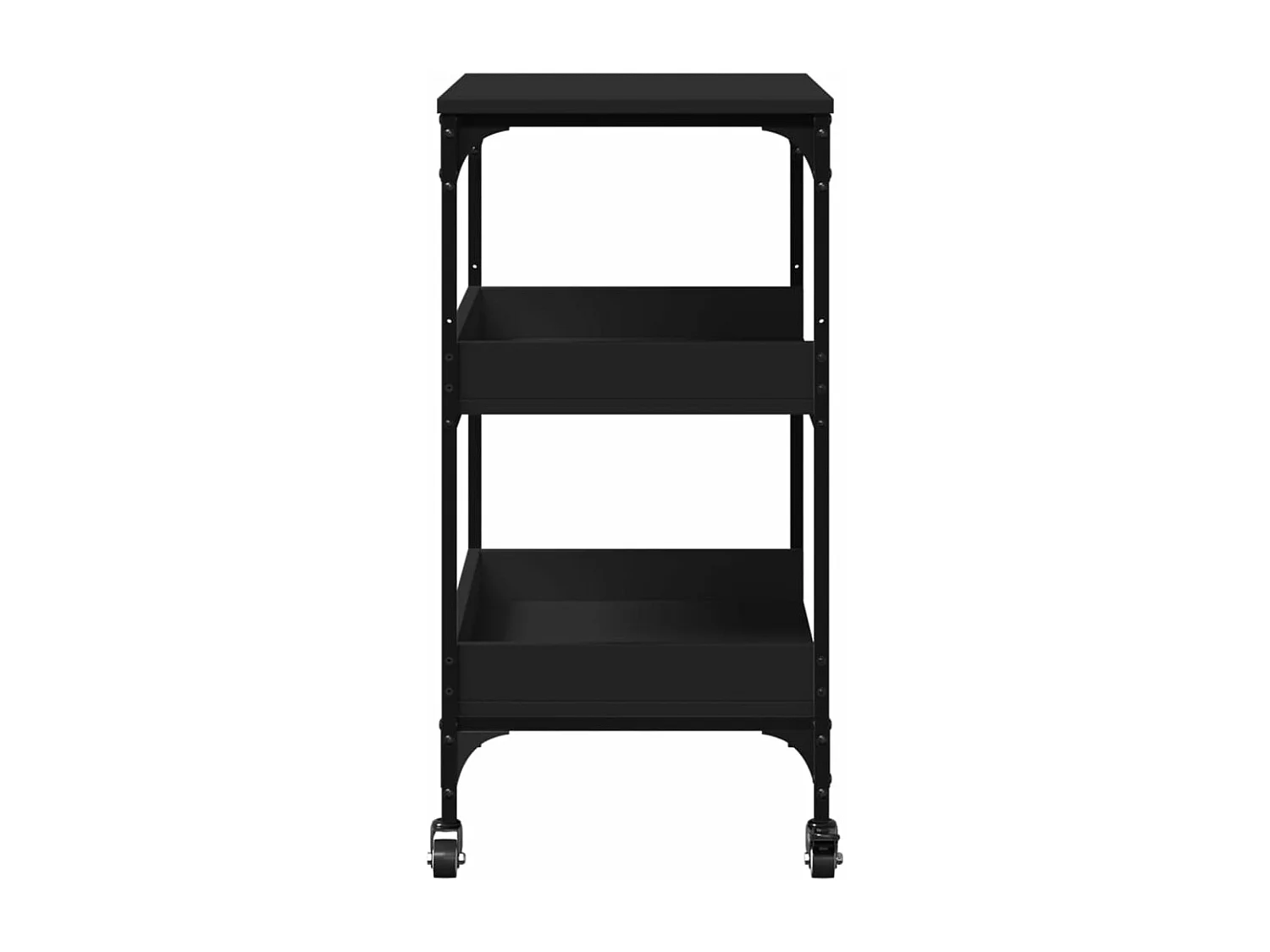 Carrello da Cucina Nero 60x41x80,5 cm in Legno Multistrato