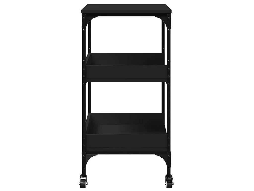 Carrello da Cucina Nero 60x41x80,5 cm in Legno Multistrato