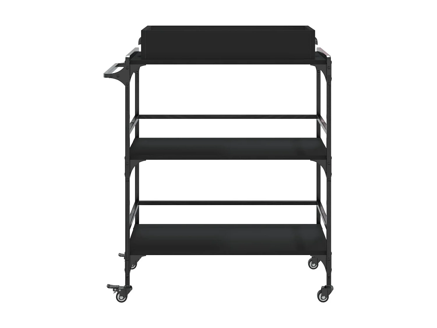 Chariot de cuisine noir 81,5x41x92,5 cm bois d'ingénierie