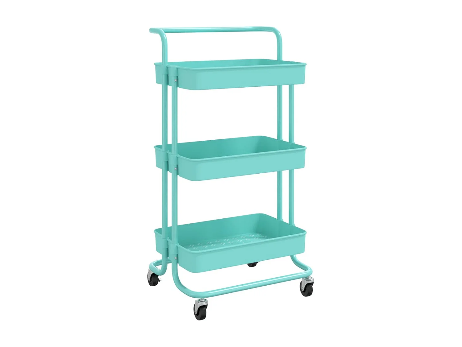 Keukentrolley 3-laags 42x35x85 cm ijzer en ABS turquoise