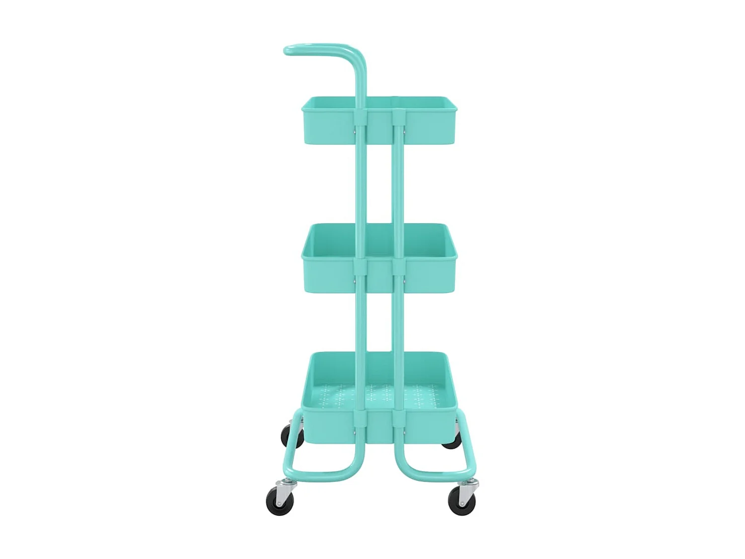 Keukentrolley 3-laags 42x35x85 cm ijzer en ABS turquoise