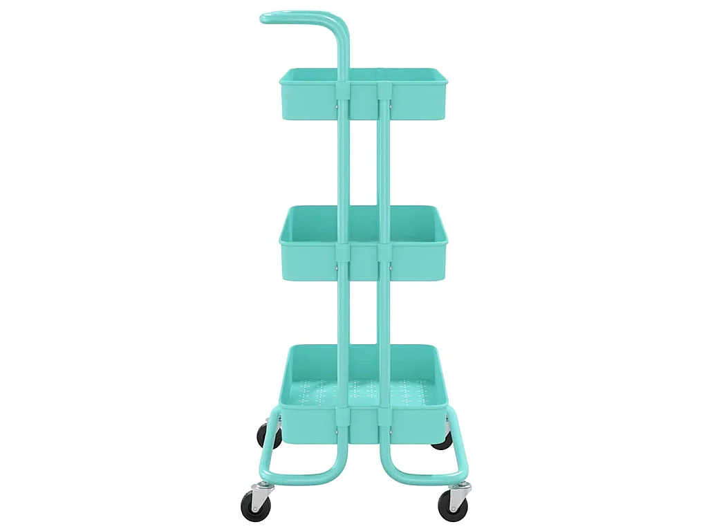 Chariot de cuisine 3 niveaux Turquoise 42x35x85 cm Fer et ABS