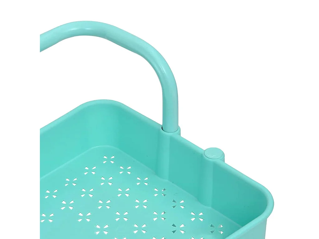 Chariot de cuisine 3 niveaux Turquoise 42x35x85 cm Fer et ABS