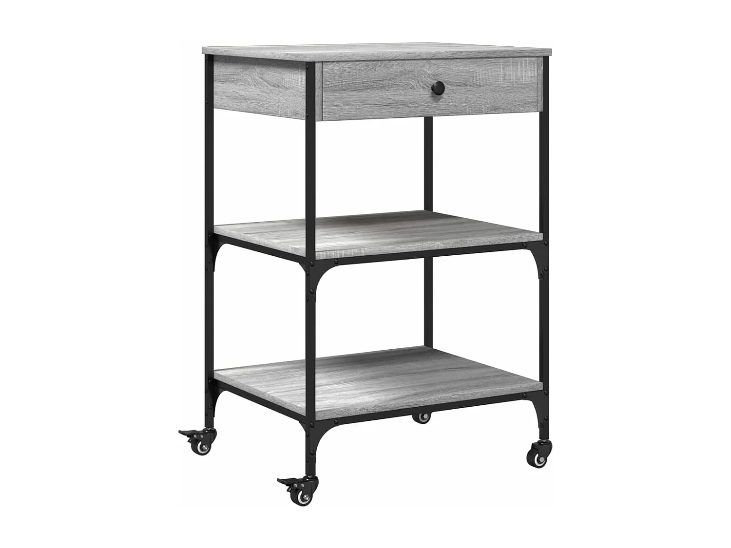 Chariot de cuisine sonoma gris 60x48x89,5 cm bois d'ingénierie