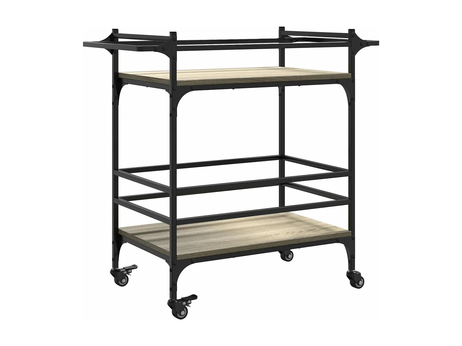 Chariot de cuisine chêne sonoma 82x40x78,5 cm bois d'ingénierie