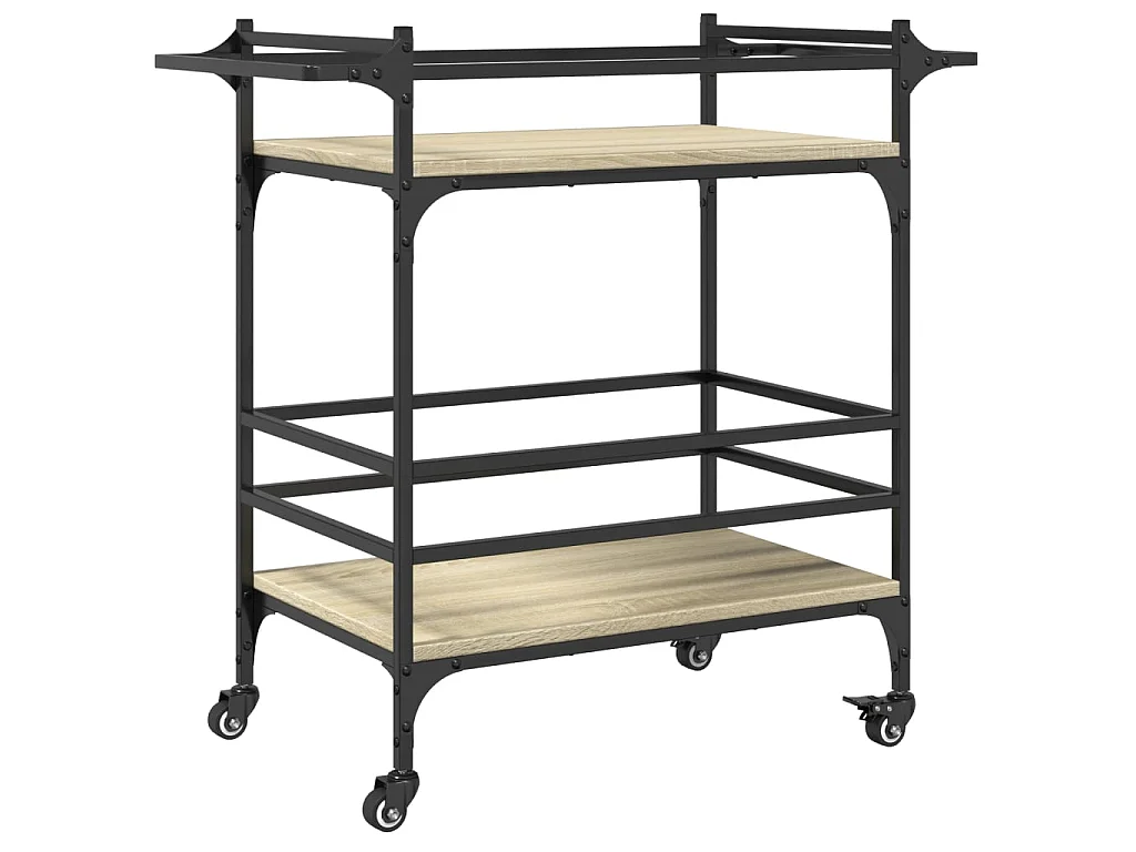 Carrello da Cucina Rovere Sonoma 82x40x78,5cm Legno Multistrato