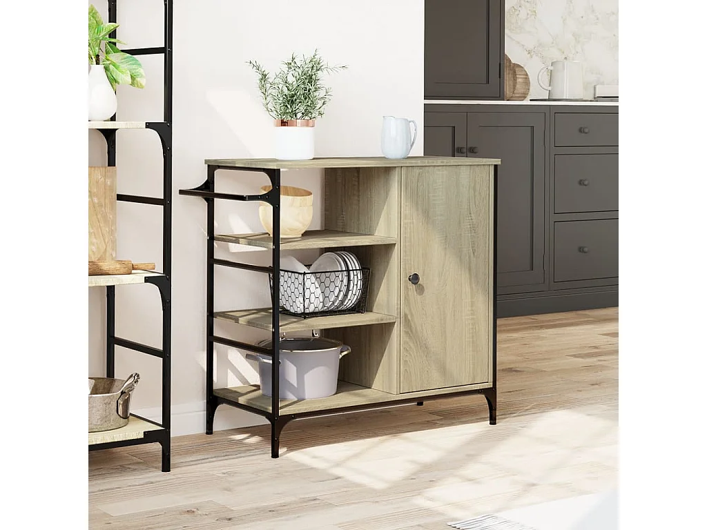 Keukentrolley 87,5x38,5x84,5 cm bewerkt hout sonoma eikenkleur