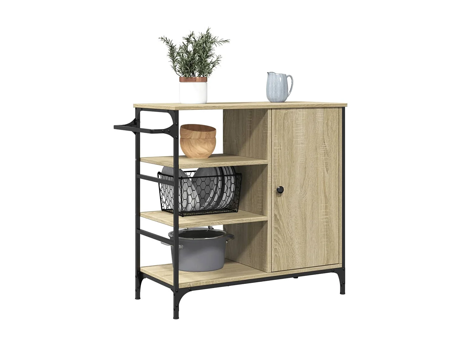 Keukentrolley 87,5x38,5x84,5 cm bewerkt hout sonoma eikenkleur