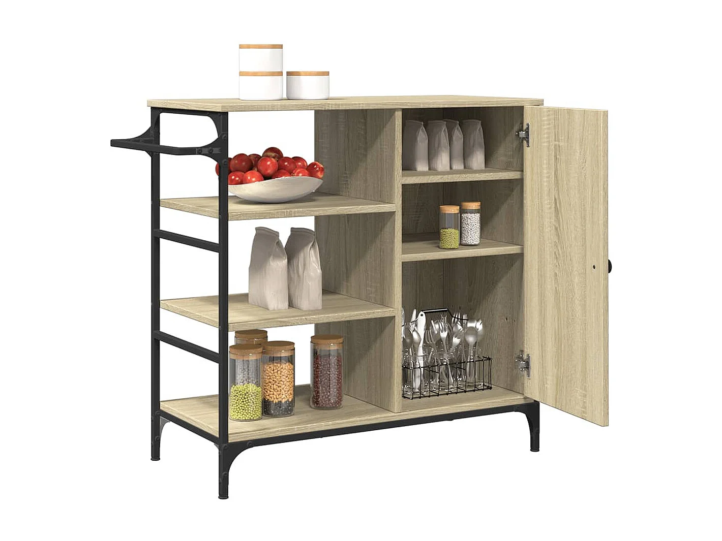 Keukentrolley 87,5x38,5x84,5 cm bewerkt hout sonoma eikenkleur