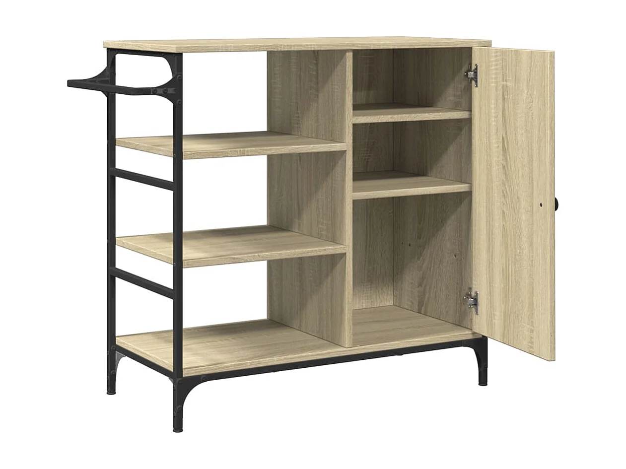 Keukentrolley 87,5x38,5x84,5 cm bewerkt hout sonoma eikenkleur