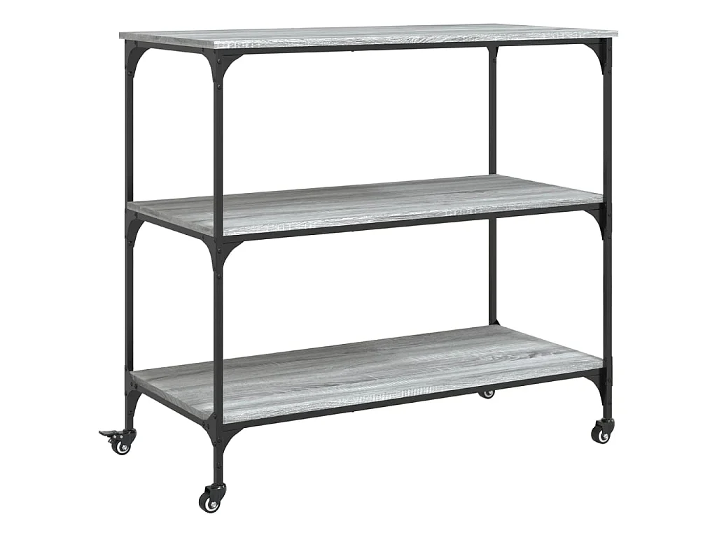 Carrello Cucina Grigio Sonoma 102x50x95 cm in Legno Multistrato
