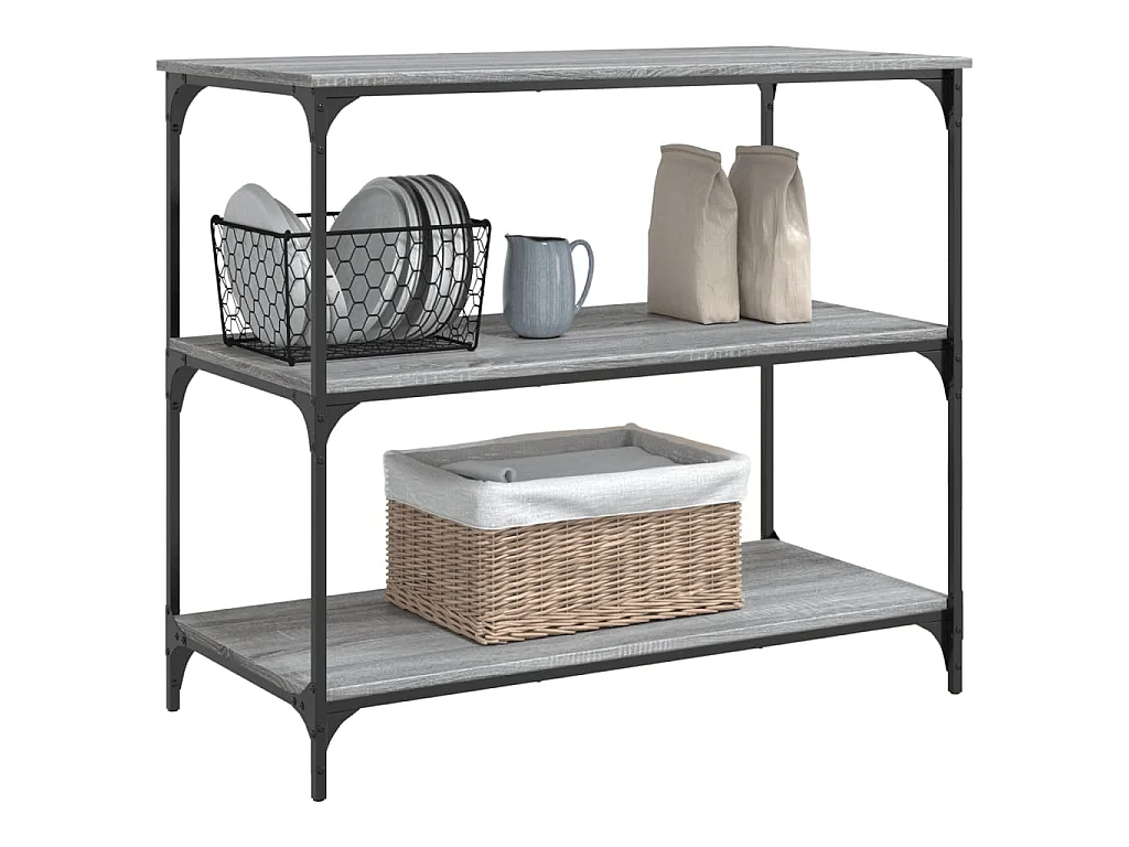 Carrello Cucina Grigio Sonoma 102x50x95 cm in Legno Multistrato