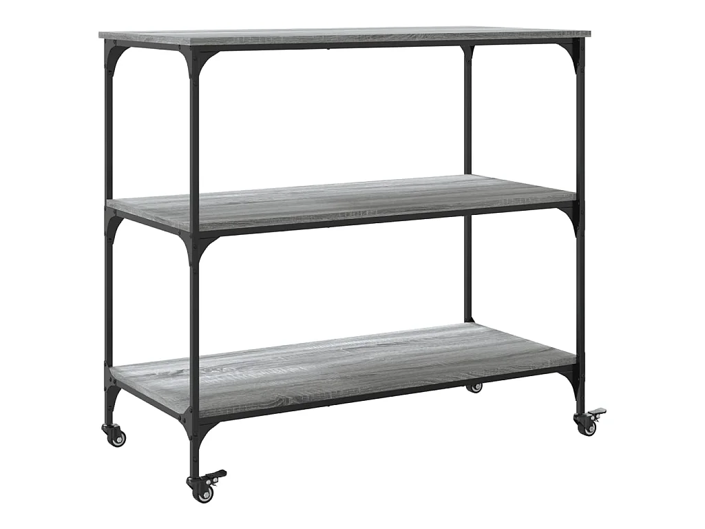 Carrello Cucina Grigio Sonoma 102x50x95 cm in Legno Multistrato