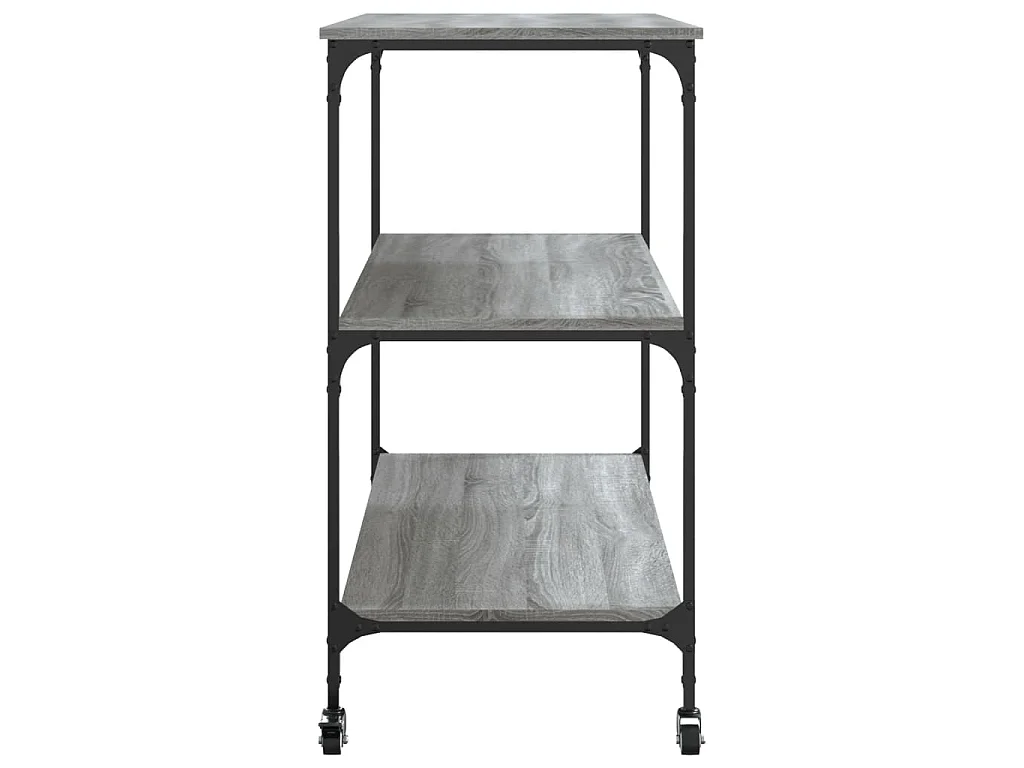 Chariot de cuisine sonoma gris 102x50x95 cm bois d'ingénierie