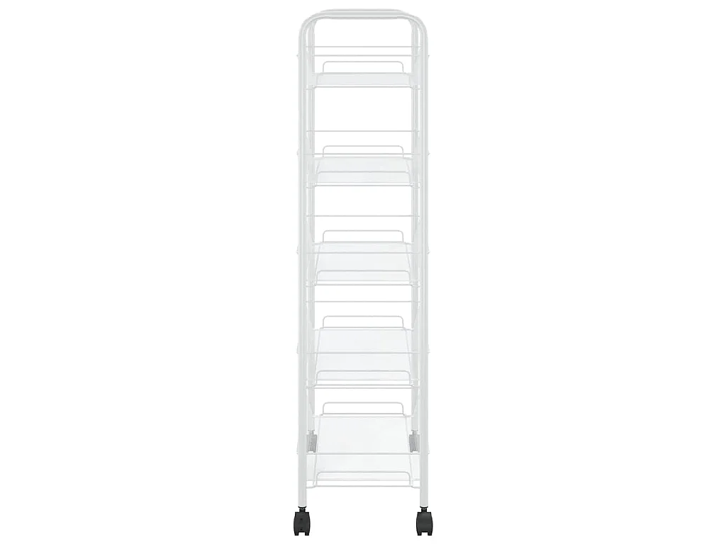 Küchenwagen 5 Etagen Weiß 46x26x105 cm Eisen