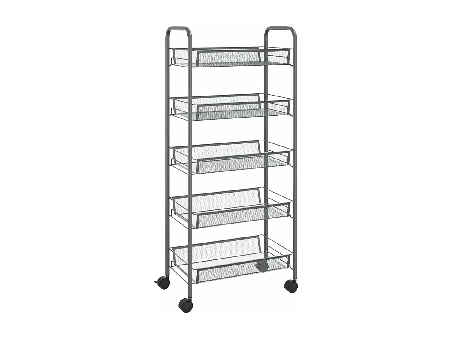 Chariot de cuisine à 5 niveaux Gris 46x26x105 cm Fer